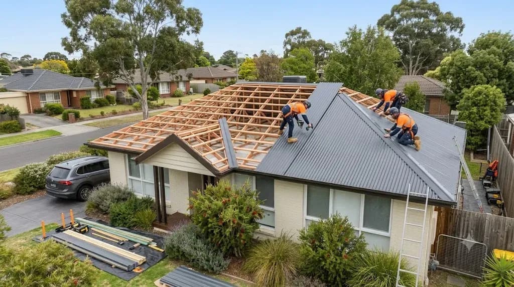 Roof repair vs replacement in Adelaide — roofer assessing tile condition before recommending next steps